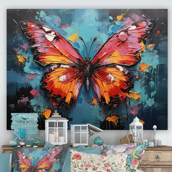 Designart "Vibrant Colors Energize Butterflies" Animals Butterfly Wall Decor