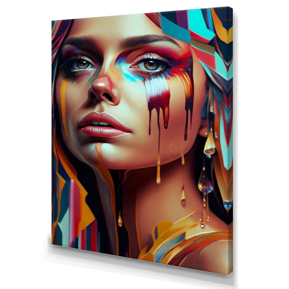 Designart Vibrant Creative Woman Portrait IV Canvas Wall Art