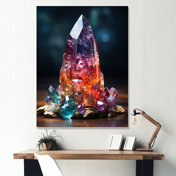 Designart "Vibrant Energy Crystal Array I" Spiritual Stone Canvas Art Print