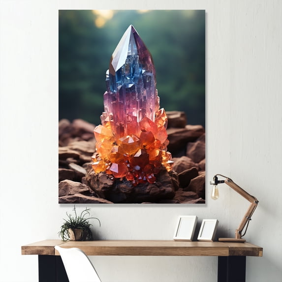 Designart "Vibrant Energy Crystal Array" Spiritual Stone Wall Decor
