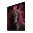thumbnail image 1 of Designart "Vibrant Equine Black and Pink Horse Majesty II" Animals Print on Natural Pine Wood, 1 of 5