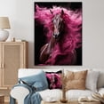 thumbnail image 1 of Designart "Vibrant Equine Black and Pink Horse Majesty IV" Animals Wall Decor, 1 of 5