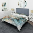thumbnail image 1 of Designart "Vibrant Eruption A Burst of Colors V" Modern Geometric Bedding Covert Set - Abstract Geometric Green Abstract Bed Set With 2 Shams, 1 of 6