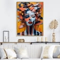 thumbnail image 1 of Designart "Vibrant Essence Colorful Portrait II" Fashion Framed Wall Art - Glam Orange Woman Portrait Living Room Framed Canvas Art, 1 of 6