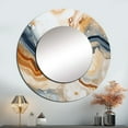 thumbnail image 1 of Designart "Vibrant Geode Contrast" Stone Geode Beige Large Round Mirror - Round Bedroom Mirror Wall Decor - Traditional Round Printed Mirror - 23" x 23", 1 of 6