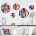 thumbnail image 1 of Designart "Vibrant Geometric Optical Play" Geometric Round Wall Art Set Of 5 - Multicolor Modern Living Room Wall Metal Art Set, 1 of 6