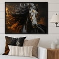 thumbnail image 1 of Designart "Vibrant Gold Black Yellow Horse II" Animals Floater Framed Canvas Wall Art, 1 of 7