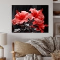 thumbnail image 1 of Designart "Vibrant Hibiscus in Coral" Floral Metal Art Living Room, 1 of 5