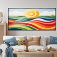 thumbnail image 1 of Designart "Vibrant Horizons Yellow and Red Landscapes" Extra Large Landscapes Framed Wall Art - Modern Yellow Abstract Landscapes Entryway Framed Wall Art, 1 of 7