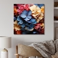 thumbnail image 1 of Designart "Vibrant Hydrangea Blossom In Blue And Orange III" Hydrangea Wall Art Living Room, 1 of 7