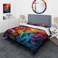 thumbnail image 1 of Designart "Vibrant Illusions Opt Art painting II" Modern Bedding Covert Set - Op Art Multi-Color Abstract Bed Set With 2 Shams, 1 of 6