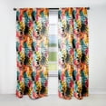 thumbnail image 1 of Designart "Vibrant Jungle Spectacle II" Geometric Modern Curtain, Geometric Curtain Single Panel, 1 of 6