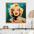 thumbnail image 1 of Designart "Vibrant Marilyn Monroe in Yellow and Green I" Fashion Framed Wall Art - Glam Yellow Woman Pop Art Living Room Framed Canvas Art, 1 of 6