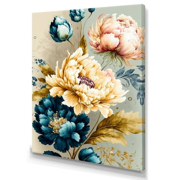 Designart Vibrant Multi-Color Floral Bunch II Canvas Wall Art