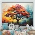 thumbnail image 1 of Designart "Vibrant Multicolor Redwood Tree I" Tree Redwood Floater Framed Wall Art Living Room, 1 of 5