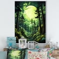 thumbnail image 1 of Designart "Vibrant Neon Green Redwoods" Tree Redwood Floater Framed Wall Art Living Room, 1 of 5