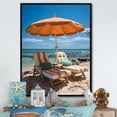 thumbnail image 1 of Designart "Vibrant Orange Beach Chairs I" Nautical & Beach Floater Framed Canvas Print, 1 of 7