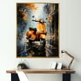 thumbnail image 1 of Designart "Vibrant Orange Scooter" Scooter Floater Framed Canvas Wall Art, 1 of 5