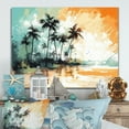 thumbnail image 1 of Designart "Vibrant Palm Trees II" Modern Landscape Beach Wall Art For Kitchen, 1 of 5