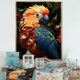thumbnail image 1 of Designart "Vibrant Paradox Of Blue And Orange Parrots" Parrot Floater Framed Canvas Wall Art, 1 of 5