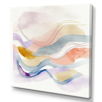 Designart Vibrant Pastel Abstract Waves Canvas Wall Art