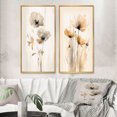thumbnail image 1 of Designart "Vibrant Poppies in Cream Tones I" Floral Framed Wall Art Set Of 2 - Cream Floral Framed Canvas Set For Living Room Decor, 1 of 7