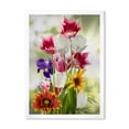 thumbnail image 1 of Designart 'Vibrant Purple Red and Yellow Wildflowers' Traditional Framed Art Print, 1 of 4
