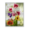 thumbnail image 1 of Designart 'Vibrant Purple Red and Yellow Wildflowers' Traditional Framed Canvas Wall Art Print, 1 of 5
