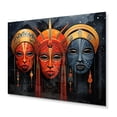 thumbnail image 1 of Designart "Vibrant Red African Masks II" African Tribes Metal Art Print, 1 of 5