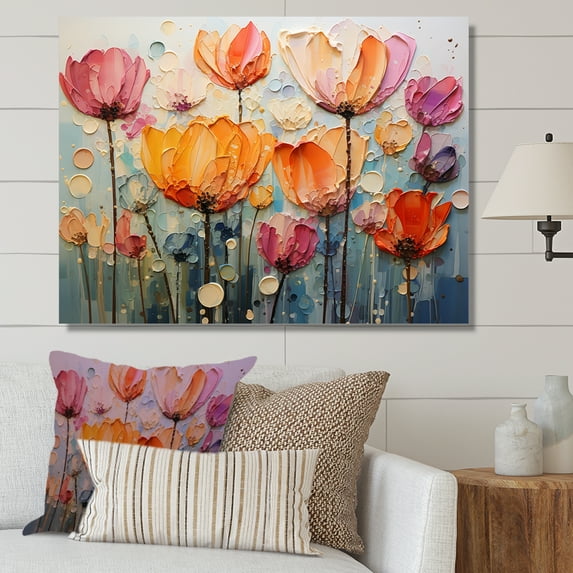 Designart "Vibrant Red-Yellow Tulip Mosaic" Tulips Wall Decor
