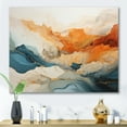 thumbnail image 1 of Designart "Vibrant River Ink Fusion" Abstract Marble Canvas Art Print, 1 of 7