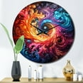 thumbnail image 1 of Designart "Vibrant Rotation II" Abstract Spirals Oversized Wall Clock, 1 of 5