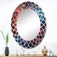 thumbnail image 1 of Designart "Vibrant Rotation II" Abstract Spirals Round Wall Mirror - Modern Oval Printed Decorative Oversized Mirror - Multiple Color Options, 1 of 4