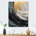 thumbnail image 1 of Designart "Vibrant Spirals Gold Black Abstraction" Abstract Spirals Metal Wall Art, 1 of 5