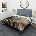 thumbnail image 1 of Designart "Vibrant Swirls Gold and Pink III" Abstract Marble Bedding Covert Set - Modern Gold Abstract Bed Set With 1 Sham, 1 of 6