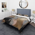 thumbnail image 1 of Designart "Vibrant Swirls Gold and Pink IV" Abstract Marble Bedding Covert Set - Modern Gold Abstract Bed Set With 2 Shams, 1 of 6