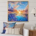thumbnail image 1 of Designart "Vibrant Teal Clouds Liquid Creativity" Clouds Floater Framed Canvas Prints, 1 of 5
