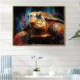 thumbnail image 1 of Designart "Vibrant Turtle In Pop Art" Animals Turtle Floater Framed Wall Decor, 1 of 5