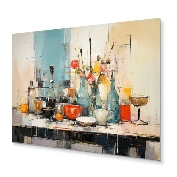 Designart "Vibrant Utensils Depiction II" Utensils Metal Art Living Room