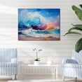 thumbnail image 1 of Designart "Vibrant Waves at the Beach IV" Oversized Coastal Wall Art - Coastal Orange Coastal Waves Living Room Canvas Art, 1 of 4
