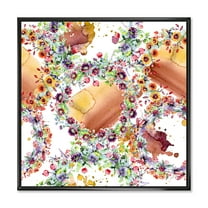 Designart Vibrant Wild Spring Leaves 16 in x 16 in Framed Painting Canvas Art Print, by Designart