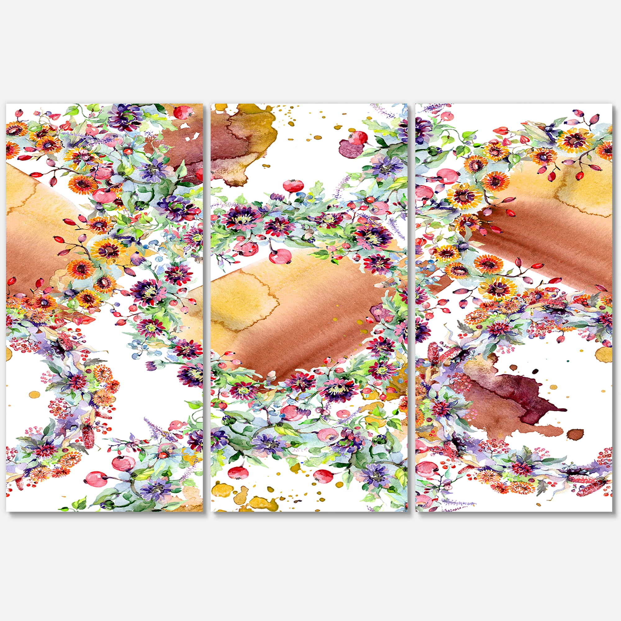 Designart Vibrant Wild Spring Leaves 28 in x 36 in Painting Canvas Art Print, by Designart
