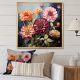thumbnail image 1 of Designart "Vibrant Zinnias Blossoms I" Zinnias Floater Framed Canvas Wall Art, 1 of 5