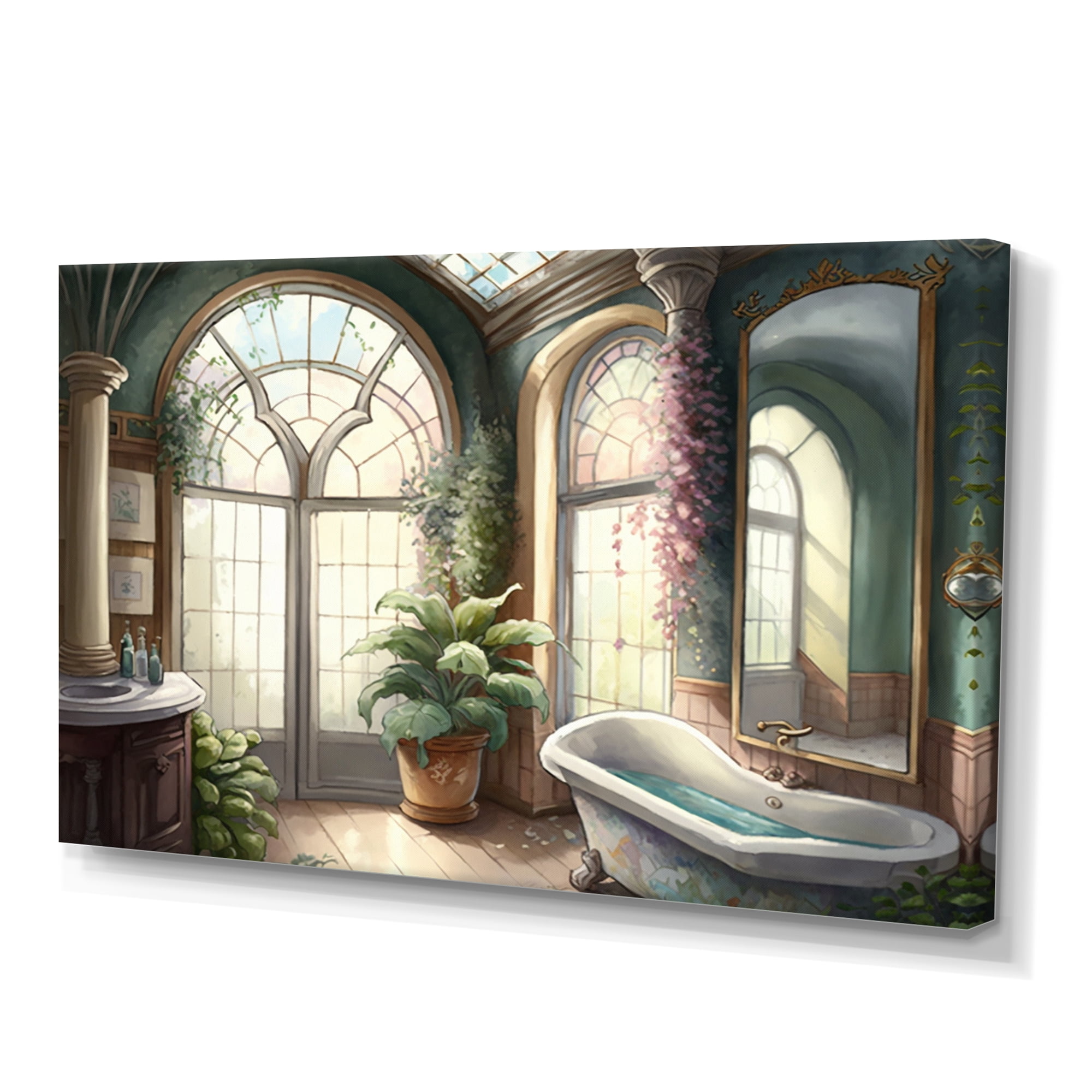 Designart Victorian Bathroom I Canvas Wall Art