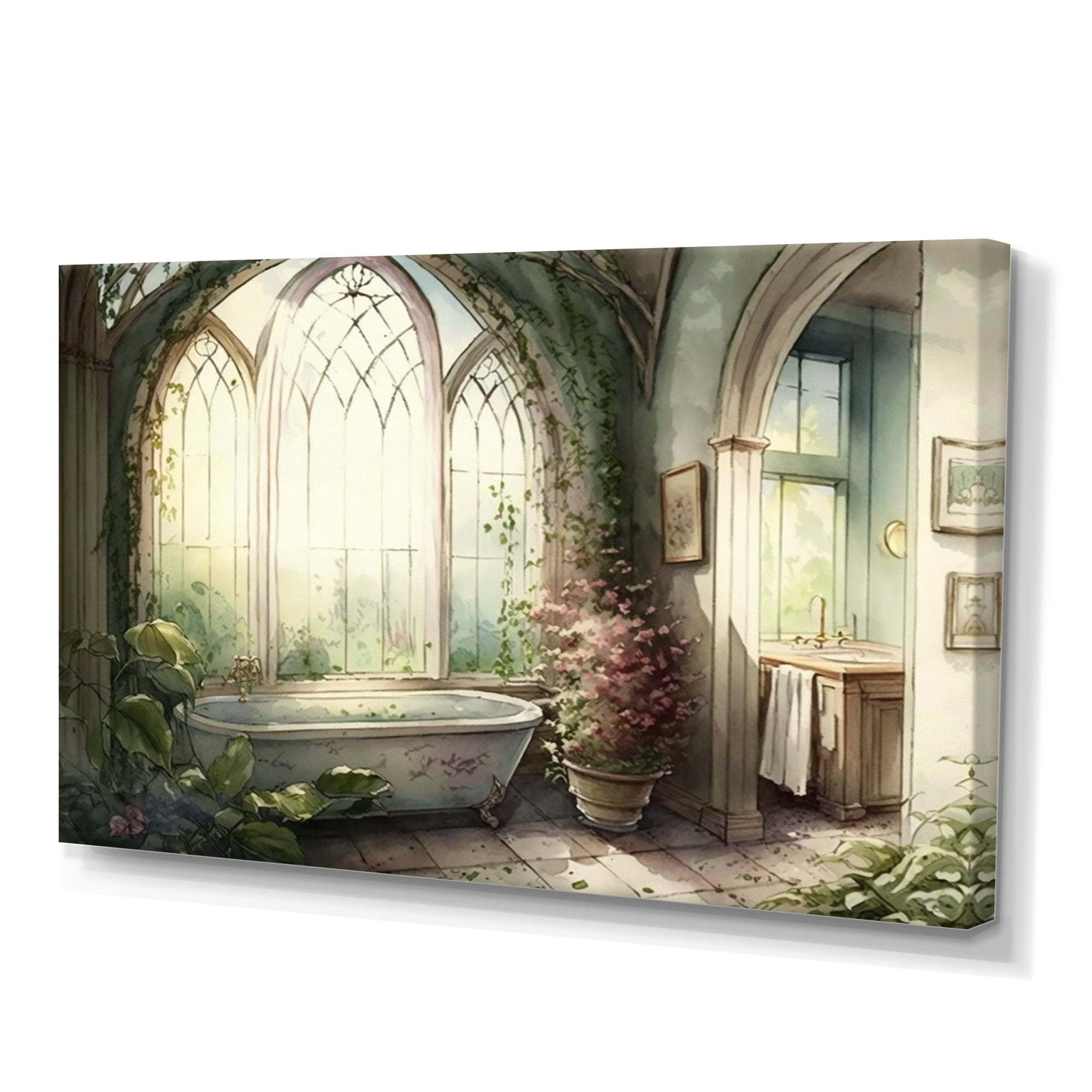 Designart Victorian Bathroom II Canvas Wall Art - Walmart.com