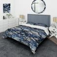 thumbnail image 1 of Designart "Victorian Cobalt Garden Chinoiserie" Blue Floral Bedding Covert Set - Cottage Bed Set With 2 Shams, 1 of 5