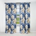 thumbnail image 1 of Designart "Victorian Roses In Cobalt Blue" Floral Blackout Single Curtain Panel, 1 of 4