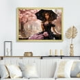 thumbnail image 1 of Designart "Victorian Woman with Umbrella in Pink and Black IV" Fashion Framed Wall Art Decor - Glam Pink Woman Victorian Entryway Framed Wall Art Print, 1 of 6