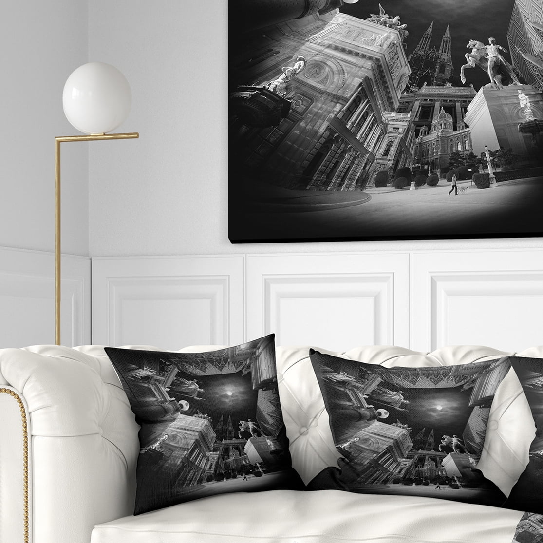 Designart Vienna Top View Collage - Landscape Printed Throw Pillow - 16x16