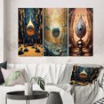 thumbnail image 1 of Designart "View Of The Era Retro Futuristic Simplicity IV" Abstract Landscape Wall Art Set Of 3 - Abstract Landscapes Blue Gallery Set For Office Decor, 1 of 6